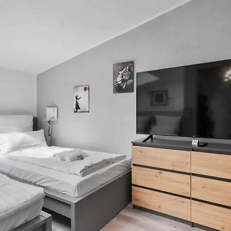 Dg - Einfach Aber Sehr Komfortabel - Fuer Bis Zu 12 Personen - Gruppen, Messe, Monteure, Studenten - Voll Ausgestattet - 3 Smart-tv 55 Zoll Netflix, 1000 Mbit Wlan, Voll Ausgestattete Kueche Apartmán Duisburg