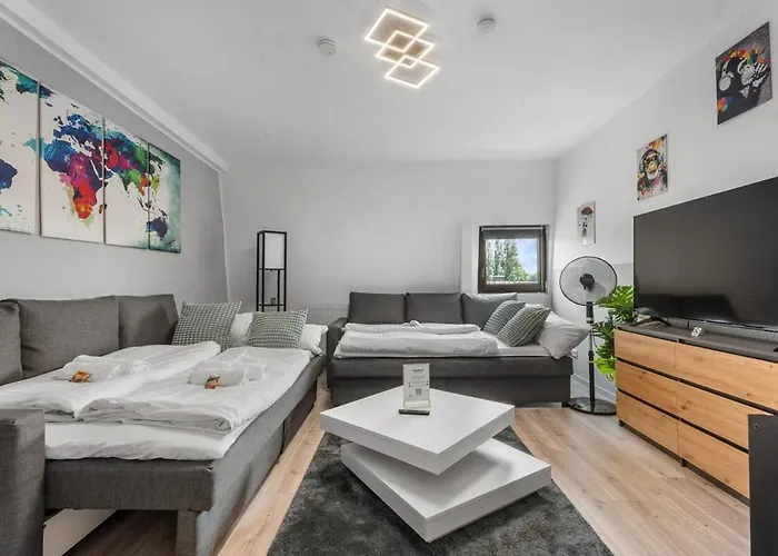 Dg - Einfach Aber Sehr Komfortabel - Fuer Bis Zu 12 Personen - Gruppen, Messe, Monteure, Studenten - Voll Ausgestattet - 3 Smart-tv 55 Zoll Netflix, 1000 Mbit Wlan, Voll Ausgestattete Kueche Appartamento Duisburgo